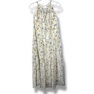 NEW Drew Anthropologie Naomi Cottage Cream Vintage Floral Halter Maxi Dress XS